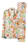 Karen Mabon Tree Of Life Satin Pajamas In Oatmeal