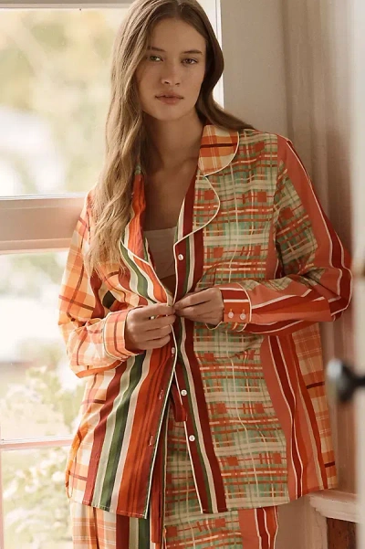 Karen Mabon X Anthropologie 100% Cotton Holiday Pajama Set In Multi