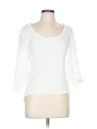 Pre-owned Karen Millen 3/4 Sleeve T-shirt In White