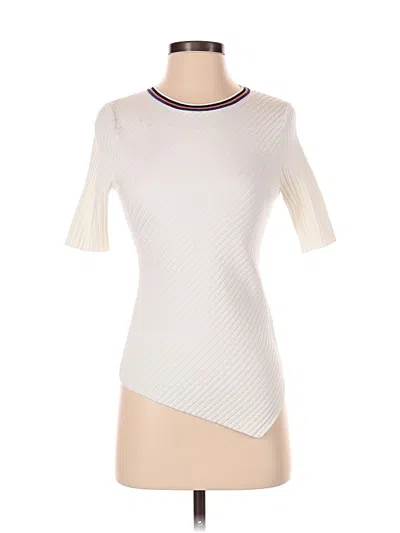 Pre-owned Karen Millen 3/4 Sleeve T-shirt In White
