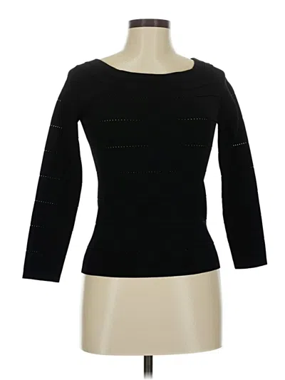 Pre-owned Karen Millen 3/4 Sleeve Top Black Boatneck Tops