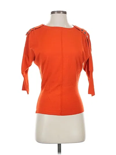 Pre-owned Karen Millen 3/4 Sleeve Top Orange Boatneck Tops