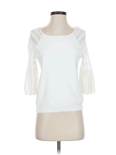 Pre-owned Karen Millen 3/4 Sleeve Top White Boatneck Tops