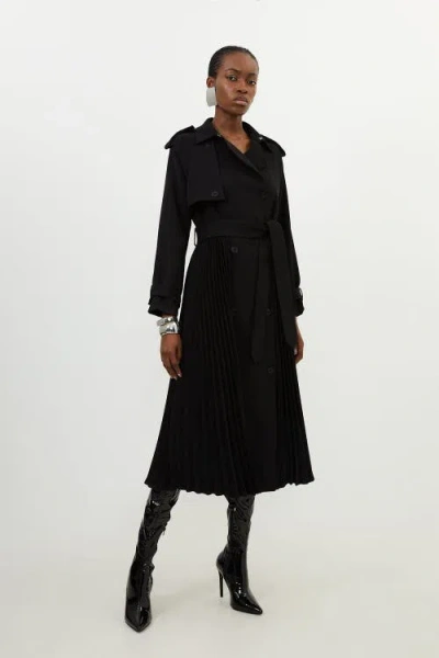 Karen Millen Belted Trench Coat In Black