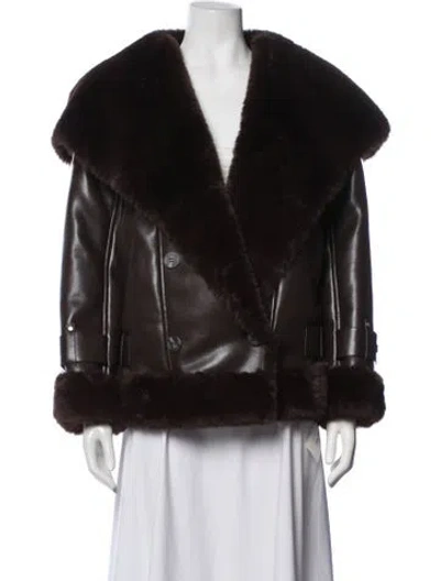 Pre-owned Karen Millen Biker Jacket In Brown