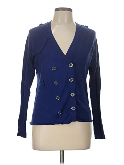 Pre-owned Karen Millen Cardigan Sweater In Blue