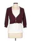 Karen Millen Cardigan Sweater In Burgundy