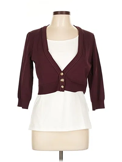 Karen Millen Cardigan Sweater In Burgundy