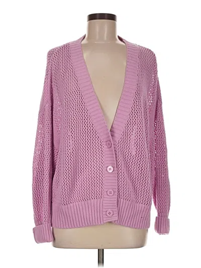 Pre-owned Karen Millen Cardigan Sweater In Purple