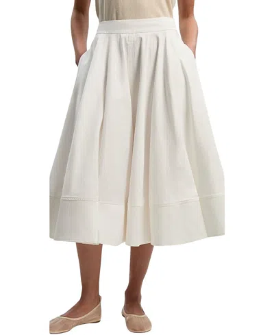 Karen Millen Cotton Tailored Full Midi Skirt In White