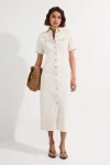 Karen Millen Denim Midi Shirt Dress In White