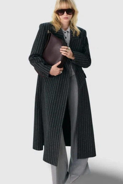Karen Millen Double Breasted Tailored Maxi Coat In Black