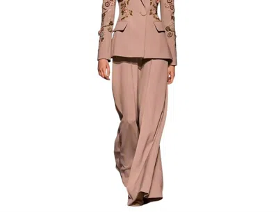 Karen Millen Embroidered Sequin Flower Jacket & Wide-leg Pants Set In Floral In Animal Print