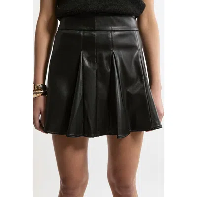 Karen Millen Faux Leather Flippy Mini Skirt In Black