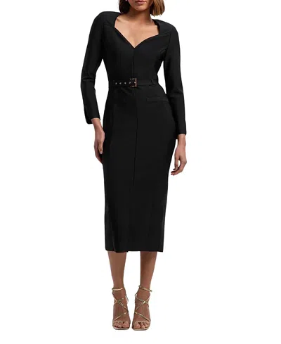 Karen Millen Figure Form Bandage Belted Midi Dress In Black