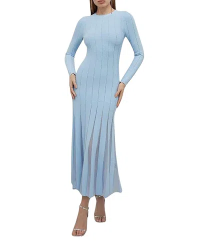 Karen Millen Filament Full Skirt Knit Midi Dress In Blue