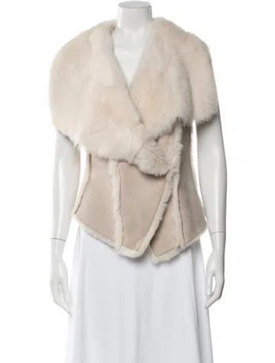 Pre-owned Karen Millen Fox Vest In Neutrals