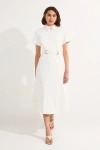 Karen Millen Full Skirted Midi Dress In White