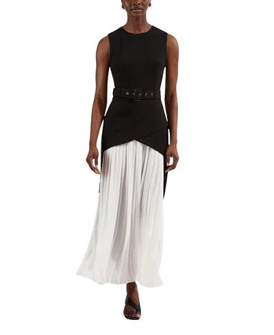 Karen Millen Jersey Pleated Maxi Dress In Black