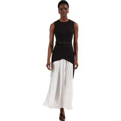 Karen Millen Jersey Pleated Maxi Dress In Black