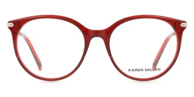 Karen Millen Km1067 Women's Glasses, Red, Size 52