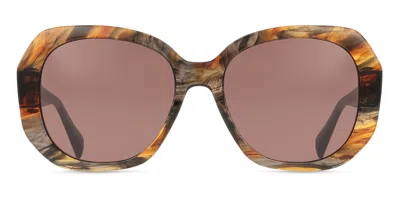 Karen Millen Km5063 132 Women's Sunglasses Brown Size 55