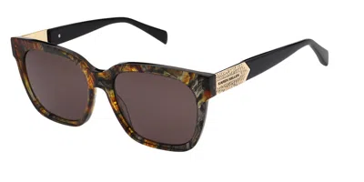 Karen Millen Km5064 132 Women's Sunglasses Brown Size 55