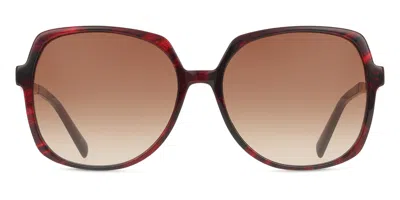 Karen Millen Km5065 237 Women's Sunglasses Red Size 57