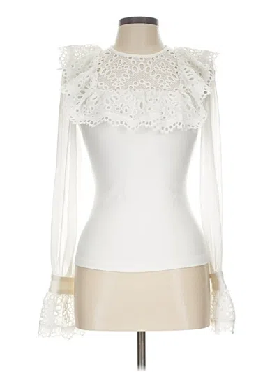 Pre-owned Karen Millen Long Sleeve Blouse In Ivory