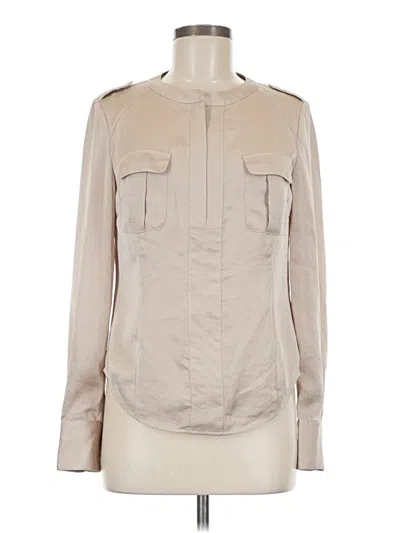 Pre-owned Karen Millen Long Sleeve Blouse In Tan