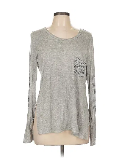 Pre-owned Karen Millen Long Sleeve Top Gray Crew Neck Tops