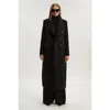 Karen Millen Petite Double Breasted Midi Coat In Black