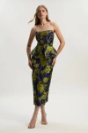 Karen Millen Petite Floral Jacquard Midi Pencil Dress In Multi