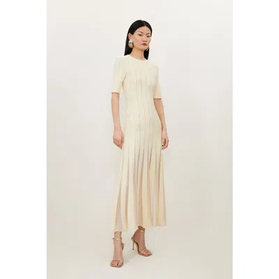 Karen Millen Petite Knitted Maxi Dress In Neutral