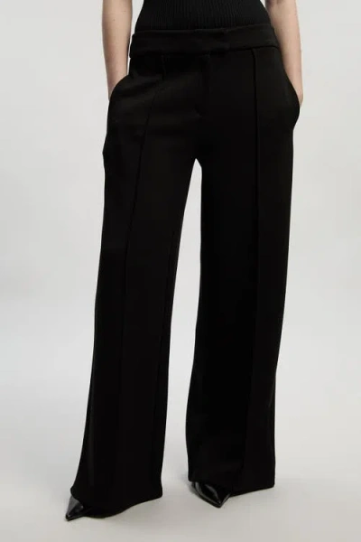 Karen Millen Ponte Wide Leg Trouser In Black