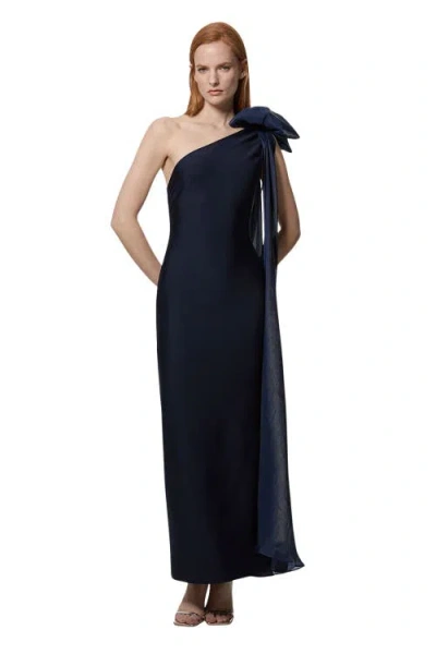 Karen Millen Shoulder Bow Cape Detail Maxi Dress In Multi