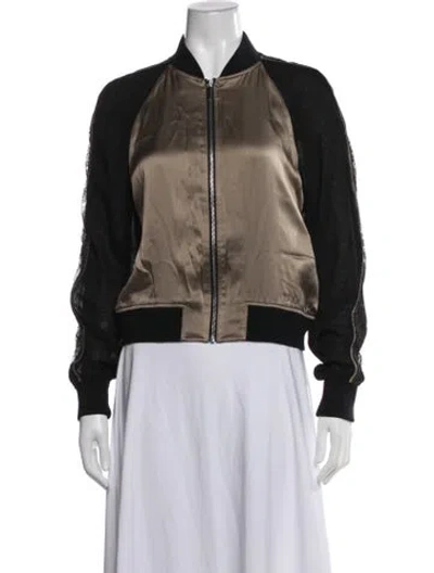 Pre-owned Karen Millen Silk Bomber Jacket In Multicolor
