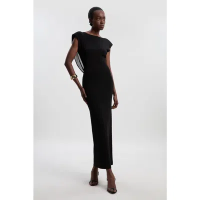 Karen Millen Slinky Plunge Back Maxi Dress In Black
