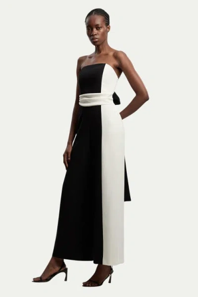 Karen Millen Soft Tailored Bandeau Jumpsuit In Black
