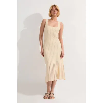 Karen Millen Square Neck Knitted Flippy Dress In Neutral