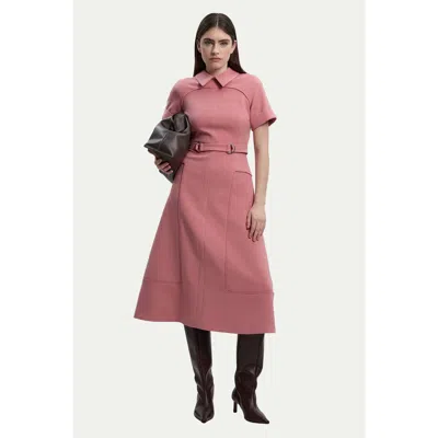 Karen Millen Stretch Tab Detail Full Midi Dress In Multi