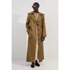 Karen Millen Strong Shoulder Belted Maxi Trench Coat In Green