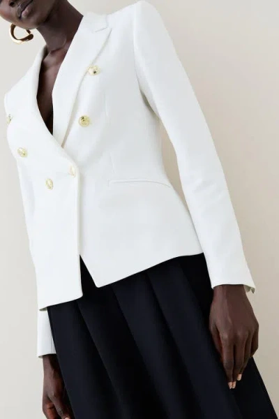 Karen Millen Tailored Button Military Blazer In Animal Print