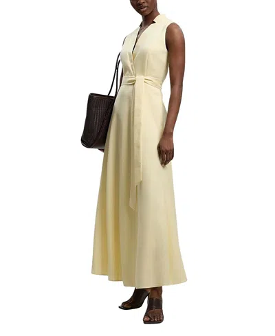Karen Millen Tailored Linen Wrap Maxi Dress In Animal Print