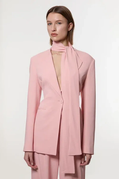 Karen Millen Tie Neck Blazer In Pink
