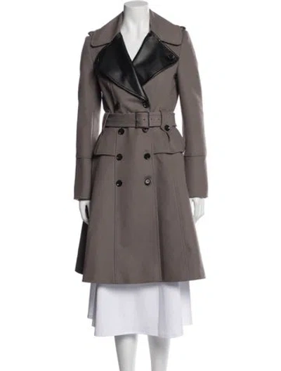 Pre-owned Karen Millen Trench Coat In Gray