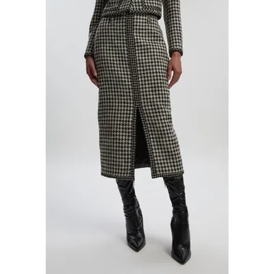 Karen Millen Tweed Belted Pencil Skirt In Gray
