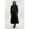 Karen Millen Twill Maxi Dress In Black