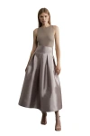 Karen Millen Twill Woven Prom Maxi Skirt In Gray