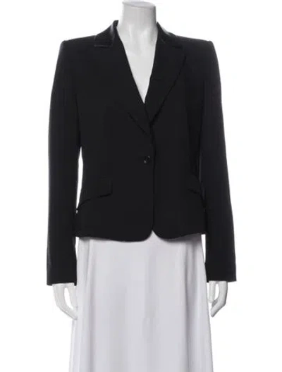 Pre-owned Karen Millen Virgin Wool Blazer In Black